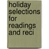 Holiday Selections For Readings And Reci