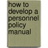 How to Develop a Personnel Policy Manual