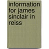 Information For James Sinclair In Reiss door Onbekend