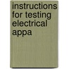 Instructions For Testing Electrical Appa door Onbekend
