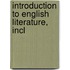 Introduction To English Literature, Incl