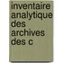 Inventaire Analytique Des Archives Des C