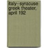 Italy--Syracuse Greek Theater, April 192