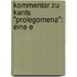 Kommentar Zu Kants "Prolegomena": Eine E