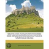 Kritik Der Sonantentheorie; Eine Sprachw by Johannes Schmidt