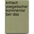 Kritisch Exegetischer Kommentar  Ber Das