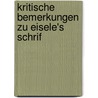 Kritische Bemerkungen Zu Eisele's Schrif door Ernst Zimmermann