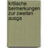 Kritische Bermerkungen Zur Zweiten Ausga