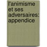 L'Animisme Et Ses Adversaires: Appendice by Th Blondin