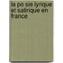 La Po Sie Lyrique Et Satirique En France