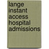 Lange Instant Access Hospital Admissions door Anil M. Patel
