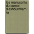 Les Manuscrits Du Comte D'Ashburnham: Ra