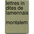 Lettres In Dites De Lamennais   Montalem