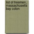 List Of Freemen, Massachusetts Bay Colon