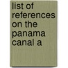 List Of References On The Panama Canal A door Herman Henry Bernard Meyer