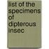 List Of The Specimens Of Dipterous Insec