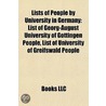 Lists Of People By University In Germany by Unknown