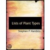 Lists Of Plant Types by Stephen F. Hamblin