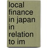 Local Finance In Japan In Relation To Im door Bunshiro Hattori
