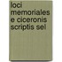 Loci Memoriales E Ciceronis Scriptis Sel