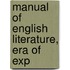 Manual Of English Literature, Era Of Exp