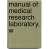 Manual Of Medical Research Laboratory. W by Unknown