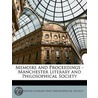 Memoirs And Proceedings - Manchester Lit door Onbekend