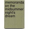 Memoranda On The Midsummer Night's Dream door James Orchard Halliwell Phillipps