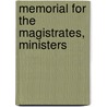 Memorial For The Magistrates, Ministers by See Notes Multiple Contributors