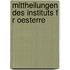 Mittheilungen Des Instituts F R Oesterre