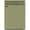 Namenverzeichniss Und Sachregister Zu Wu by Hans Lindau
