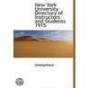 New York University Directory Of Instruc by Unknown