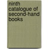 Ninth Catalogue Of Second-Hand Books by Gary Blake