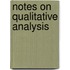 Notes On Qualitative Analysis