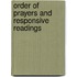 Order Of Prayers And Responsive Readings