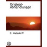 Original-Abhandlungen door C. Matzdorff
