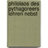 Philolaos Des Pythagoreers Lehren Nebst