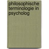 Philosophische Terminologie In Psycholog door Ferdinand Tonnies