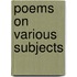 Poems On Various Subjects