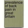 Prevalence Of Back Pain In Great Britain by Surveys Office