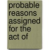 Probable Reasons Assigned For The Act Of door See Notes Multiple Contributors