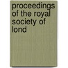 Proceedings Of The Royal Society Of Lond door Jstor