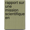 Rapport Sur Une Mission Scientifique En door Jean Parisot