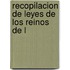 Recopilacion De Leyes De Los Reinos De L