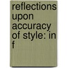 Reflections Upon Accuracy Of Style: In F door John Constable