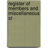 Register Of Members And Miscellaneous St door Onbekend
