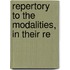 Repertory To The Modalities, In Their Re