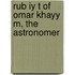 Rub Iy T Of Omar Khayy M, The Astronomer