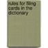 Rules For Filing Cards In The Dictionary