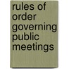 Rules of Order Governing Public Meetings door Thomas Dunn English